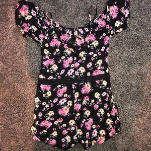 NWT XS black Floral Romper